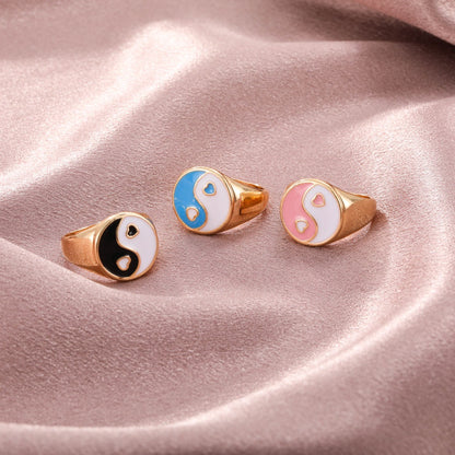 New Fashion Style Oil Drop Tai Chi Gossip Ring