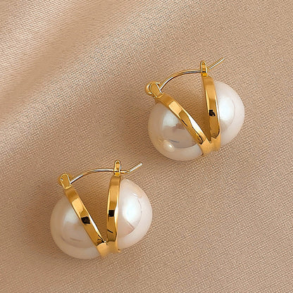 1 Pair Fashion Round Copper Plating Earrings