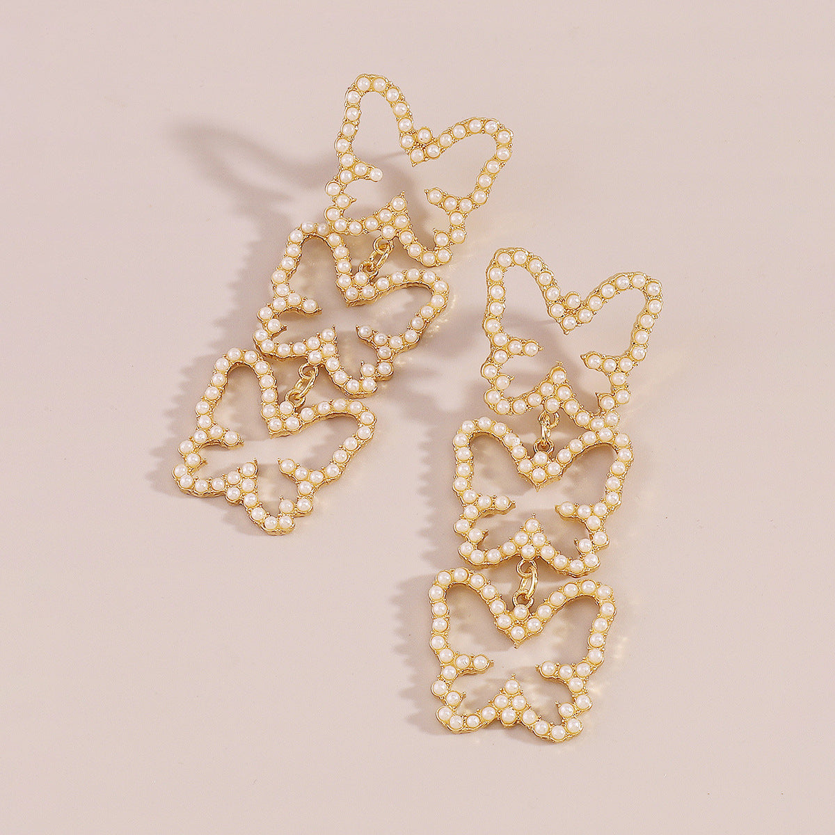 1 Pair Fashion Butterfly Alloy Plating Rhinestones Women's Drop Earrings