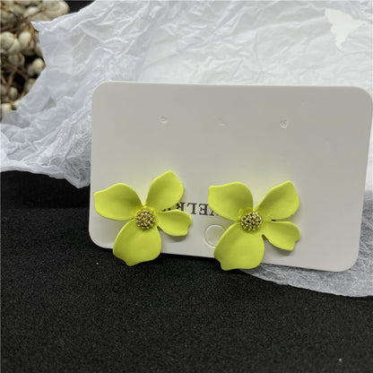 Cute Flower Alloy Plating Women's Ear Studs