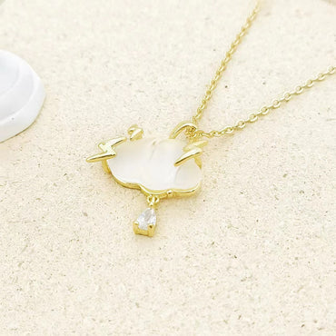 Elegant Simple Style Clouds Rabbit Gourd Titanium Steel Plating Pendant Necklace