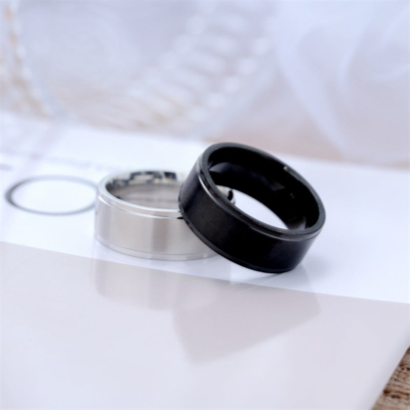 Fashion Solid Color Stainless Steel Rings