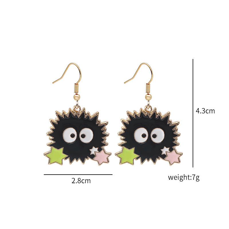 1 Pair Fashion Cartoon Character Enamel Alloy Drop Earrings