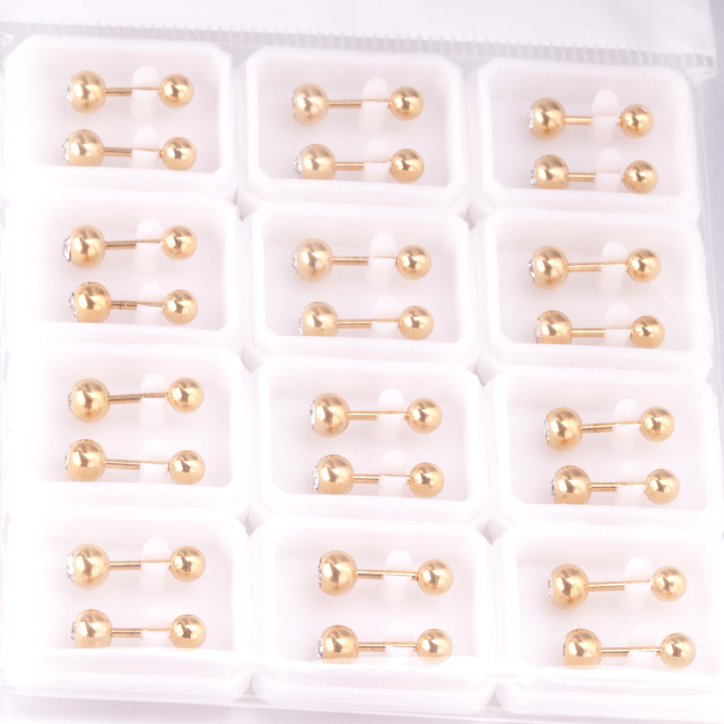 1 Pair Simple Style Solid Color Plating Inlay Stainless Steel Artificial Diamond Ear Studs