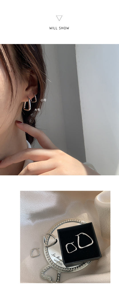1 Pair Simple Style Geometric Copper Plating White Gold Plated Earrings