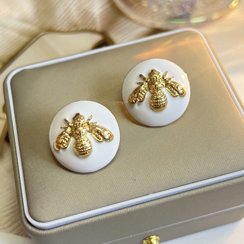 1 Pair Vintage Style Bee Plating Zinc Alloy Ear Studs