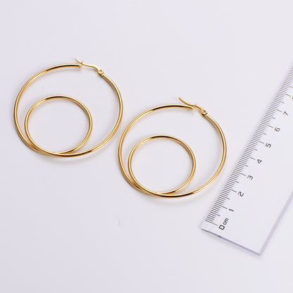 Simple Style Geometric Plating Stainless Steel No Inlaid Earrings