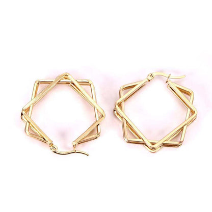 1 Pair Fashion C Shape Solid Color Plating Titanium Steel Ear Studs