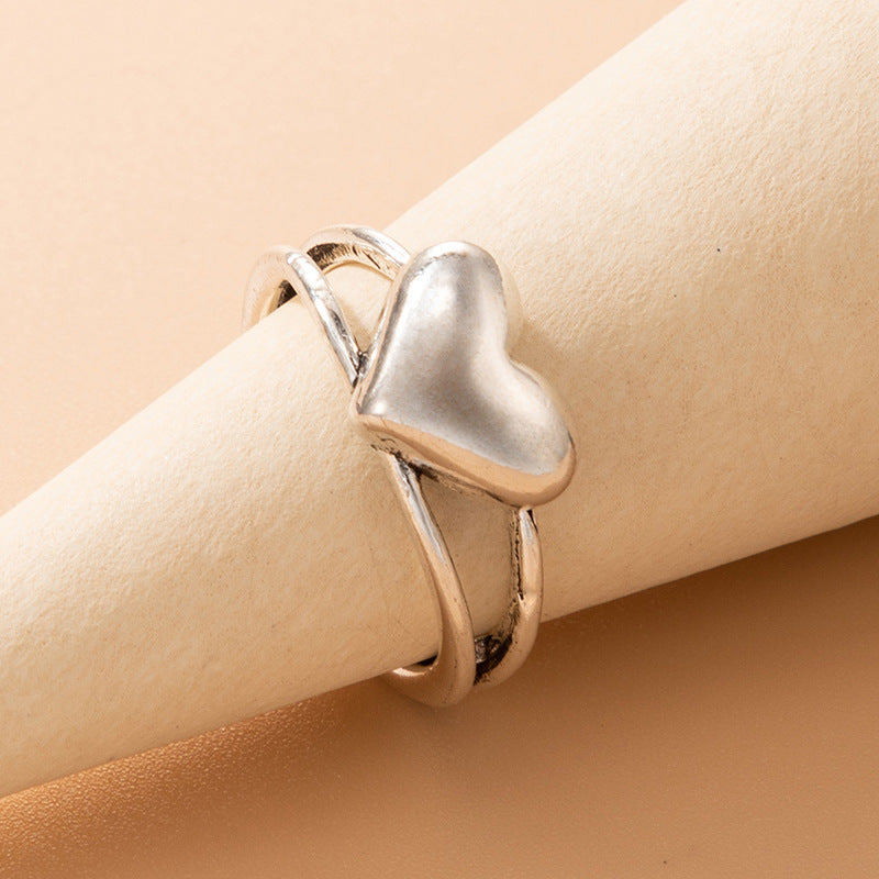 Cross-border European And American Simple Geometric Letter Animal Fish Mushroom Love Single Ring