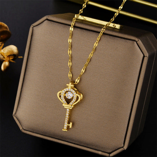 Geometric Titanium Steel 18K Gold Plated Necklaces