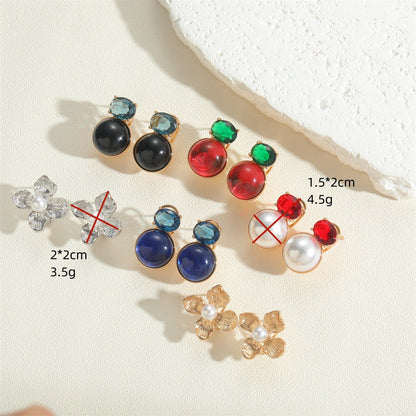 European and American hot-selling acrylic flower design, French high-end temperament stud earrings, small and versatile, simple pearl earrings