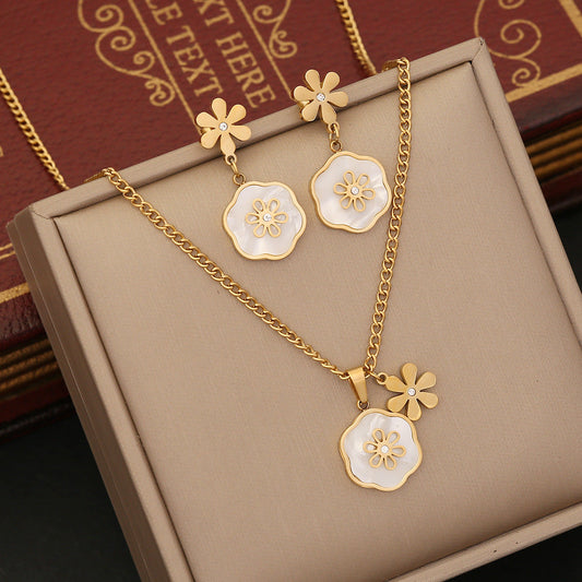 Fashion Little Daisy Stainless Steel Electroplating Pendants