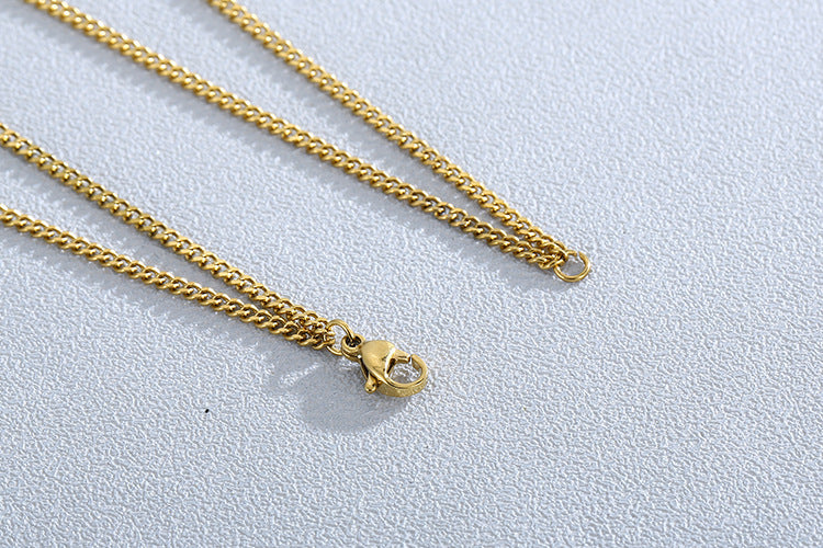 New Necklace Double-layer Chain 18k Stainless Steel Sweater Chain Wholesale