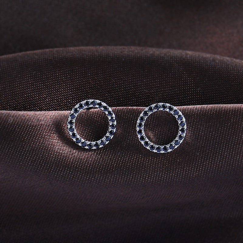 1 Pair Simple Style Round Plating Inlay Copper Zircon Ear Studs