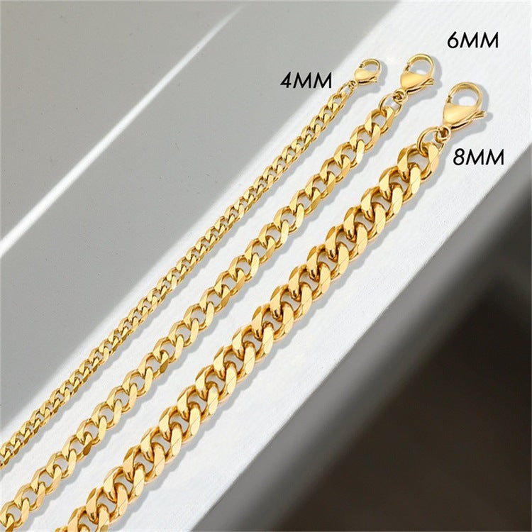 Retro Simple Twist Chain 14k Gold Plated Stainless Steel Bracelet