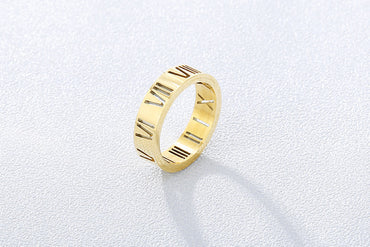 Simple Fashion Stainless Steel Hollow Roman Numeral Ring Wholesale Gooddiy