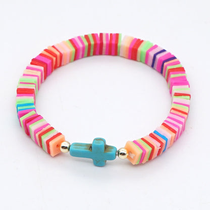 European And American New Color 6mm Soft Ceramic Bohemian Bracelet Female