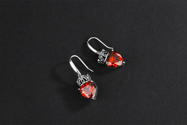 1 Pair Simple Style Geometric Inlay Sterling Silver Zircon Earrings