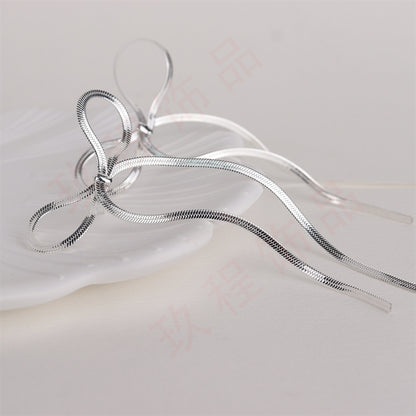 1 Pair Sweet Bow Knot Plating Stainless Steel Drop Earrings