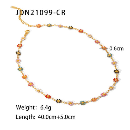 Fashion Flower Stainless Steel Gold Plated Bracelets Necklace