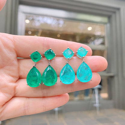 Retro Geometric Artificial Gemstones Women's Drop Earrings 1 Pair