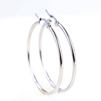 Simple Style Round Titanium Steel Plating Earrings 1 Pair