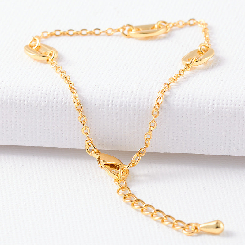 Simple Style Geometric Copper 18k Gold Plated Bracelets Necklace In Bulk
