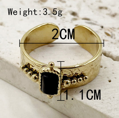 Fashion Geometric Stainless Steel Plating Open Ring 1 Piece