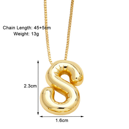 Simple Style Letter Copper Plating Pendant Necklace