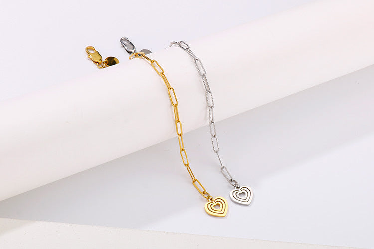 European And American Bracelet Stainless Steel Simple Heart-shape Bracelet Wholesale