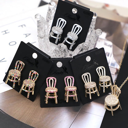 1 Pair Elegant Sweet Chair Plating Inlay Copper Zircon Ear Studs