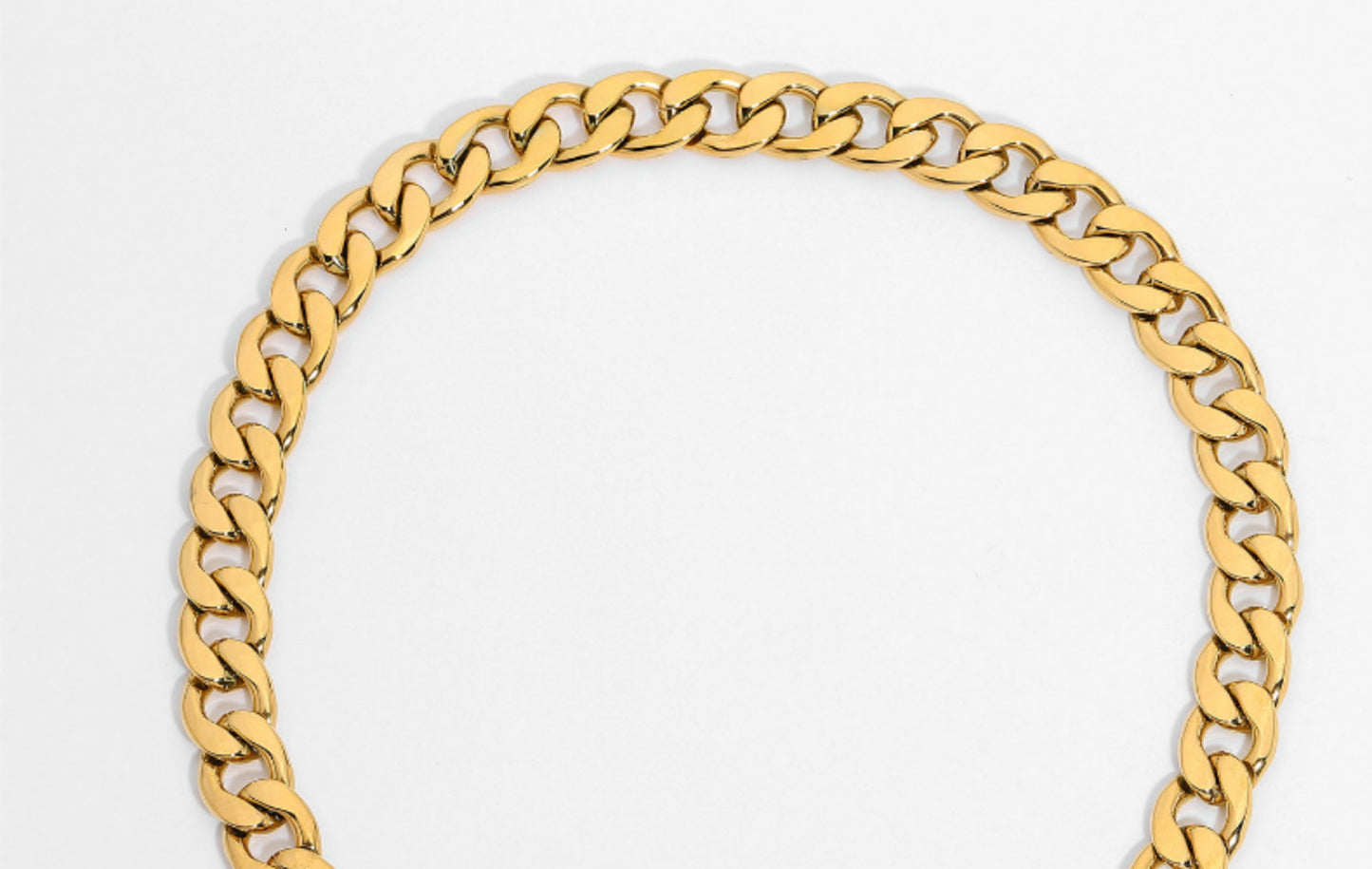 Simple Large 18k Gold-plated Stainless Steel Necklace