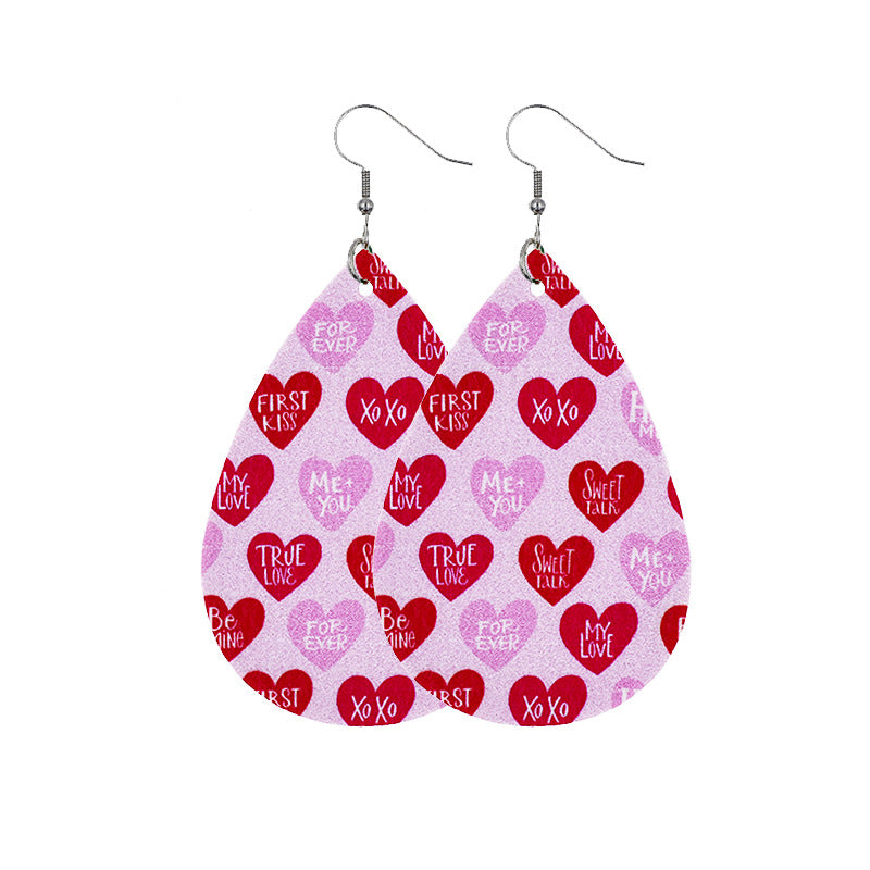 1 Pair Casual Elegant Heart Shape Pu Leather Drop Earrings