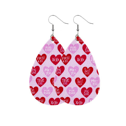 1 Pair Casual Elegant Heart Shape Pu Leather Drop Earrings