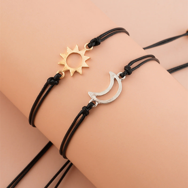 Casual Streetwear Sun Moon Alloy Rope Unisex Bracelets