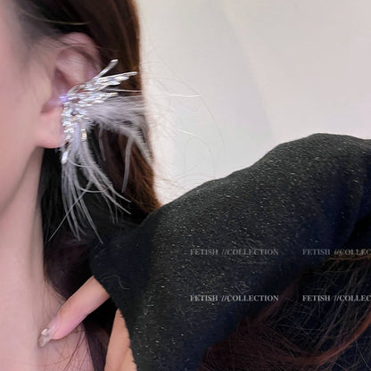 1 Pair Casual Elegant Feather Butterfly Alloy Ear Cuffs Ear Studs