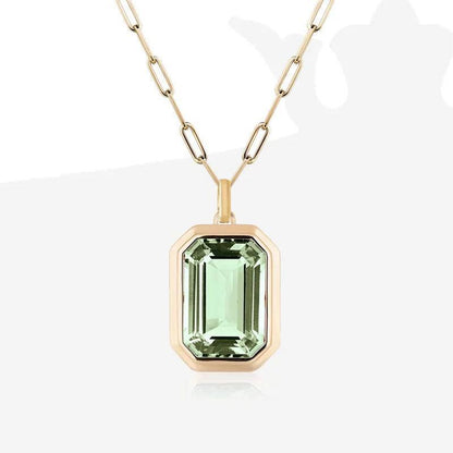 Simple Style Geometric Stainless Steel Titanium Steel Inlay Zircon Pendant Necklace