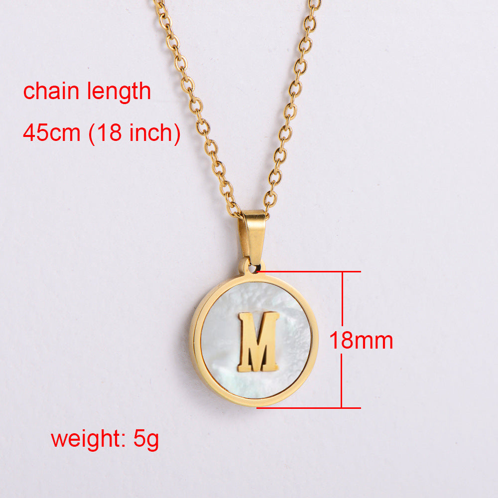 Simple Style Letter Shell Pendant Necklace