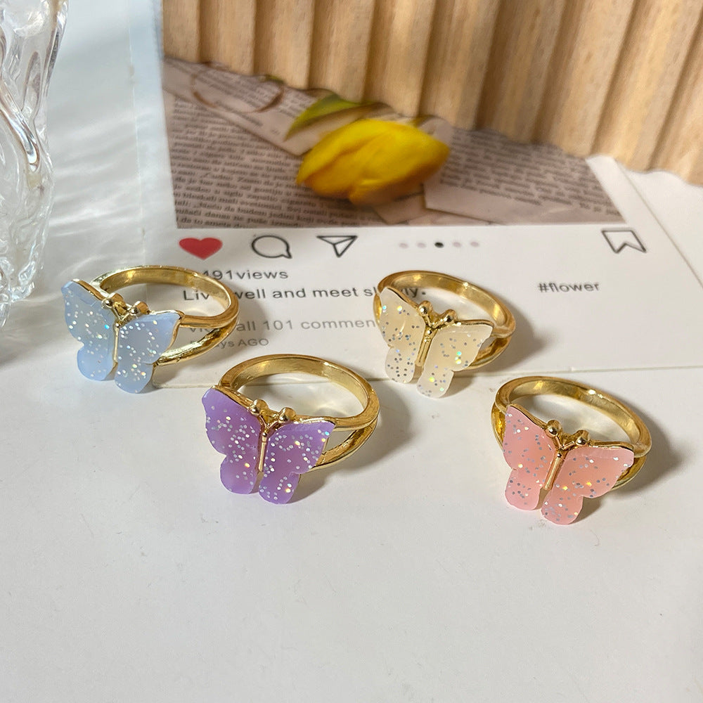 Cartoon Style Butterfly Arylic Patchwork No Inlaid Unisex
