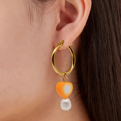 Bohemian Color Matching Simple Soft Ceramic Pearl Earrings Wholesale