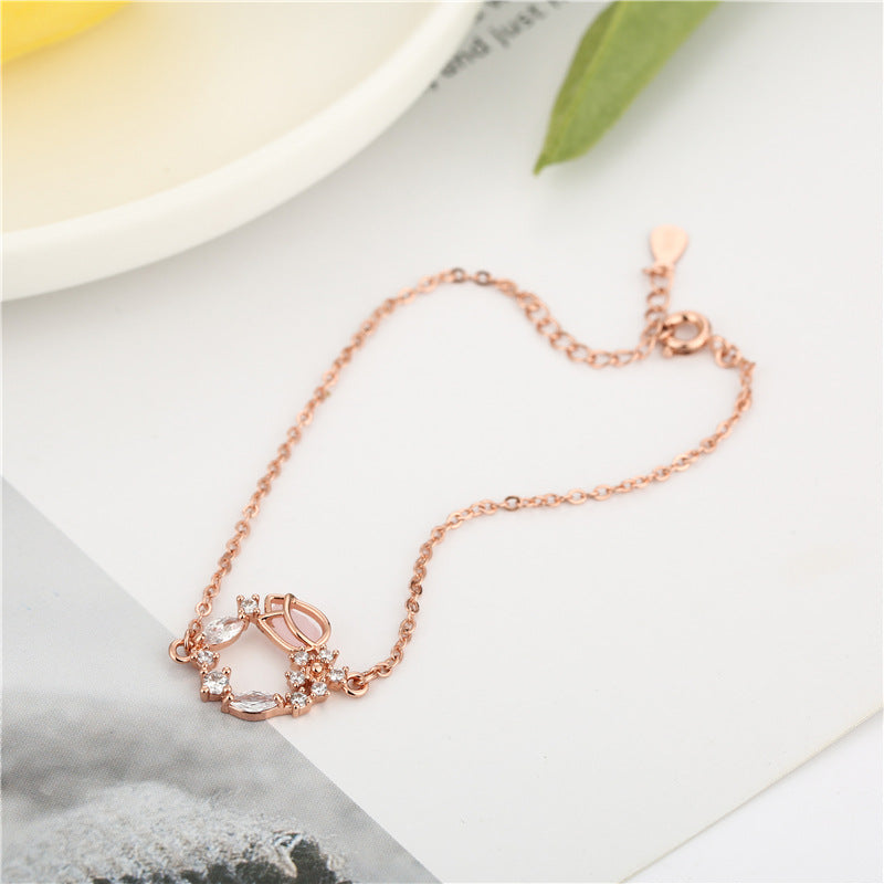 Copper Vintage Style Flower Plating Bracelets