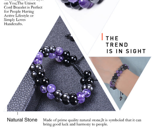 Retro Color Block Agate Beaded Bracelets 1 Piece