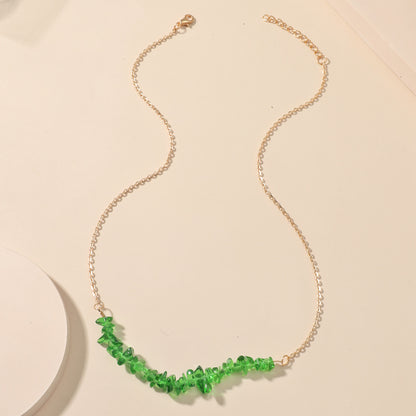 Fashion Creative Irregular Green Crystal Clavicle Chain Wholesale Gooddiy