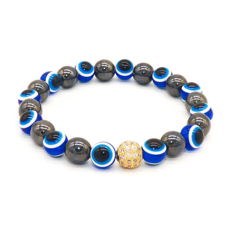 Retro Devil's Eye Volcanic Rock Agate Unisex Bracelets 1 Piece