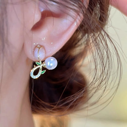 1 Pair Simple Style Flower Inlay Alloy Pearl Ear Studs