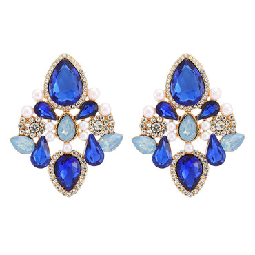 Retro Lady Simple Style Water Droplets Rhinestone Inlay Artificial Gemstones Women's Drop Earrings