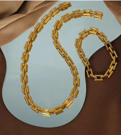 Titanium Steel Simple Style Geometric Plating Bracelets Necklace