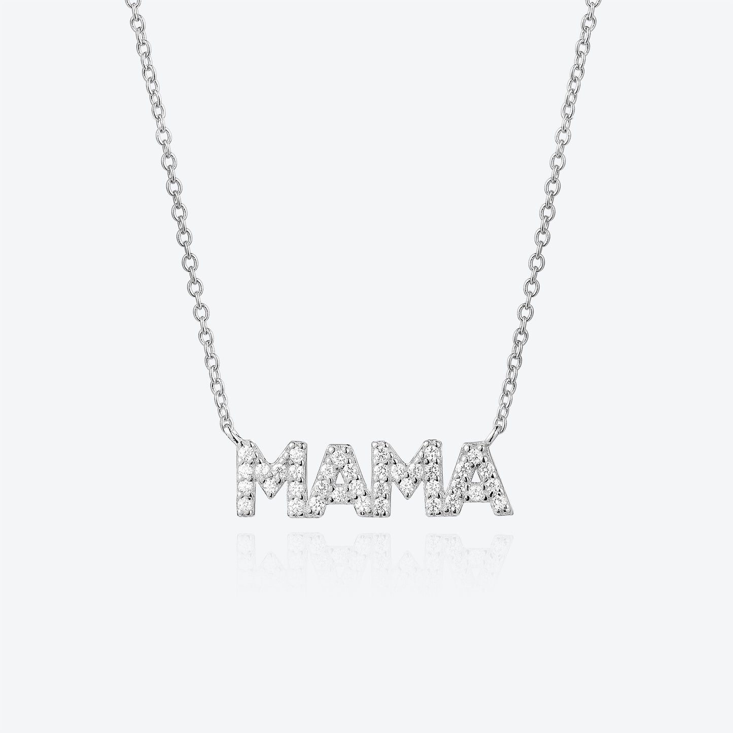 Sterling Silver Simple Style Letter Plating Inlay Zircon Necklace