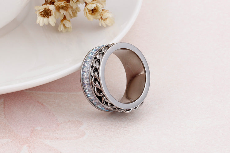 Wholesale Titanium Steel Chain Rotating Stainless Steel Ring Gooddiy