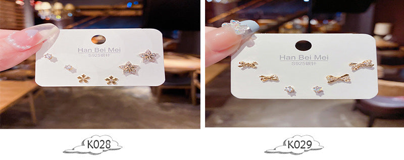 Fashion Geometric Moon Copper Artificial Pearls Zircon Ear Studs In Bulk